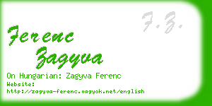 ferenc zagyva business card